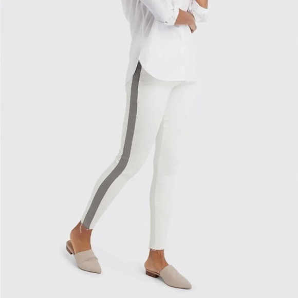 Spanx Side Stripe Distressed Skinny Jeans - Picture 2 of 13